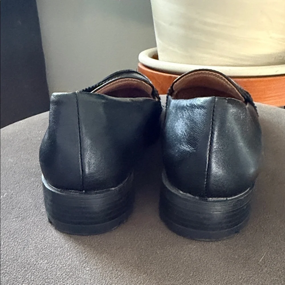 Life Stride London Womens 8 Black Leather Loafers Soft Soul Classic Work